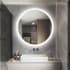 Bellevue Haley 24" Diameter Contemporary Circular Aluminum Frameless Bathroom Wall Mirror with LED Lighting N/A