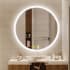 Bellevue Haley 28" Diameter Contemporary Circular Aluminum Frameless Bathroom Wall Mirror with LED Lighting N/A
