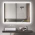 Bellevue Mateo 36" W x 48" H Contemporary Rectangular Aluminum Frameless Bathroom Wall Mirror with LED Lighting N/A