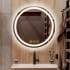 Bellevue Hayden 28" Diameter Contemporary Circular Aluminum Frameless Bathroom Wall Mirror with LED Lighting N/A