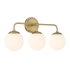 Bellevue 3 Light 23" Wide Vanity Light with Frosted Glass Shades Gold