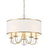 Bellevue Adalynn 5 Light 22" Wide Crystal Drum Chandelier Vibrant Gold