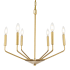 Bellevue Scout 6 Light 22" Wide Taper Candle Chandelier Brass