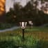Bellevue Tulip Lantern Style Set of (8) LED Solar Outdoor Weather Resistant Path Lights with Stakes Brown