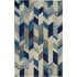 Bellevue Belva 2' x 3' Wool Hand Tufted Chevron Rectangular Throw Rug From the Brunei Collection Navy / Ivory