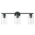 Bellevue Lydia 3 Light 23" Wide Bathroom Vanity Light with Seeded Glass Shades Matte Black