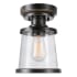 Bellevue Wolfe Single Light 7" Wide Semi-Flush Ceiling Fixture Oil Rubbed Bronze