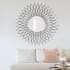 Bellevue 50" Diameter Floral / Sunburst Bathroom Mirror Silver