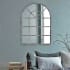 Bellevue Fenetre 29" W x 41" H Arched Metal Framed Bathroom Mirror Antique Silver