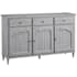 Bellevue Pulaski Accents 62" Wide Hickory Wood Sideboard with Adjustable Shelves Light Grey