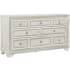 Bellevue Camila 70" Wide 8 Drawer Ash and Rubberwood Dresser Cream