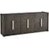 Bellevue Pulaski Accents 72" Wide Ash Wood Sideboard with Cord Access Cutouts Gray
