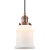Bellevue Louise 6" Wide Mini Pendant with Frosted Glass Shade Antique Copper