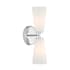 Bellevue 2 Light 15" Tall Bathroom Sconce with Fluted Glass Shades Chrome