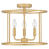 Bellevue Della 3 Light 14" Wide Semi-Flush Ceiling Fixture Aged Brass