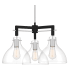 Bellevue Lori 3 Light 23" Wide Chandelier Matte Black / Brushed Nickel
