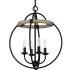 Bellevue Dagmar 4 Light 18" Wide Wood Taper Candle Pendant Matte Black