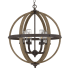 Bellevue Mayes 6 Light 25" Wide Pendant Rustic Black