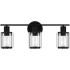 Bellevue Gisele 3 Light 21" Wide Vanity Light with Crystal Shades Matte Black