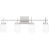 Bellevue Lauralee 4 Light 31" Wide LED Vanity Light with Frosted Glass Shades Brushed Nickel
