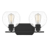 Bellevue Gentry 2 Light 17" Wide Bathroom Vanity Light with Seedy Glass Shades Matte Black