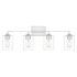 Bellevue Usipetes 4 Light 34" Wide Vanity Light with Clear Glass Shades Brushed Nickel