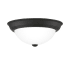 Bellevue Hidalgo 2 Light 13" Wide Flush Mount Bowl Ceiling Fixture with Frosted Glass Shade Matte Black