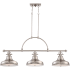 Bellevue Hamblen 3 Light 52-1/2" Wide Linear Chandelier with Metal Warehouse Shades Brushed Nickel