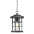Bellevue Halifax Single Light 10" Wide Outdoor Lantern Style Pendant with Seedy Glass Shade Earth Black