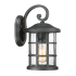 Bellevue Halifax Single Light 14" Tall Outdoor Lantern Style Wall Sconce with Seedy Glass Shade Earth Black