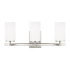 Bellevue Kenney 3 Light 22" Wide LED Vanity Light with Etched White Shade Brushed Nickel