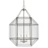 Bellevue Aveyron 3 Light 19" Wide Taper Candle Pendant with Clear Glass Shade Brushed Nickel