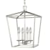 Bellevue Moselle 4 Light 13" Wide Taper Candle Pendant Brushed Nickel