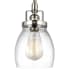 Bellevue Will Single Light 5" Wide Mini Pendant with Seeded Glass Shade Brushed Nickel