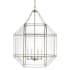 Bellevue Aveyron 4 Light 23" Wide Taper Candle Pendant with Clear Glass Shade Antique Brushed Nickel