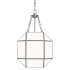 Bellevue Aveyron 4 Light 14" Wide Pendant with Frosted Glass Shade Antique Brushed Nickel