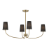 Bellevue 4 Light 38" Wide Chandelier Natural Brass