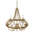 Bellevue 5 Light 26" Wide Beaded Chandelier Natural Wood / Rope