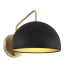 Bellevue 9" Tall Wall Sconce with a black dome shade Matte Black / Natural Brass