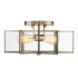 Bellevue 2 Light 16" Wide Semi-Flush Ceiling Fixture Natural Brass