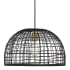 Bellevue 18" Wide Single Light Pendant with Rattan Shade Black Rattan / Natural Brass