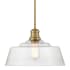 Bellevue 15" Wide Pendant with Hammered Glass Shade Natural Brass