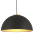 Bellevue 18" Wide Pendant with a black dome shade Matte Black / Natural Brass