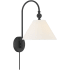 Bellevue 16" Tall Hardwired or Plug-In Wall Sconce Matte Black