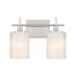 Bellevue 2 Light 14" Wide Vanity Light with Strié Glass Shades Brushed Nickel