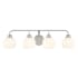 Bellevue 4 Light 32" Wide Vanity Light with Opal Glass Shades Brushed Nickel