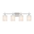 Bellevue 4 Light 31" Wide Vanity Light with Strié Glass Shades Brushed Nickel