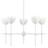Bellevue 5 Light 26" Wide Chandelier with Floral Shades Bisque White