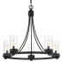 Bellevue 5 Light 26" Wide Pillar Candle Chandelier Matte Black