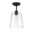 Bellevue 10" Wide Semi-Flush Ceiling Fixture with Clear Glass Shade Matte Black